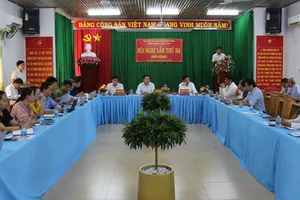 Quang cảnh hội nghị lần thứ 3 của Đảng ủy xã Nghĩa Thành