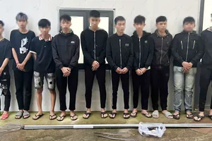 Bắt giữ 10 thanh thiếu niên mang hung khí hỗn chiến trong đêm