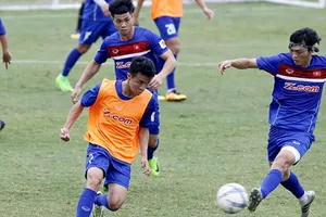 Các cầu thủ U.22 hăng say tập luyện chờ trận đấu với U.20 Argentina 