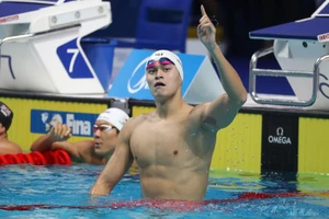 Niềm vui chiến thắng của Sun Yang.