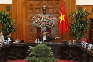 Phó Thủ tướng Vũ Đức Đam phát biểu tại cuộc họp. Ảnh: TTXVN