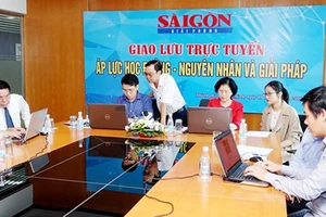 Quang cảnh buổi giao lưu trực tuyến. Ảnh: ĐỨC CƯỜNG