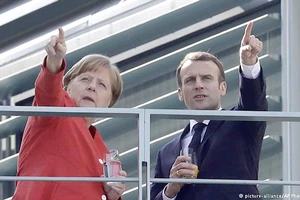 Thủ tướng Đức Angela Merkel và Tổng thống Pháp Emmanuel Macron trong cuộc gặp tại Berlin vào tháng 4-2018