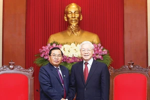 Tổng Bí thư Nguyễn Phú Trọng tiếp Phó Chủ tịch Quốc hội Lào Sengnouane Sayalat thăm chính thức Việt Nam