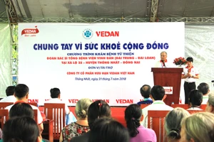 Ông Yang Kun Hsiang - Tổng Giám đốc Công ty CPHH Vedan Việt Nam phát biểu khai mạc chương trình