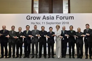 Các diễn giả tham gia Diễn đàn Tăng trưởng Châu Á 2018. Ảnh: VGP