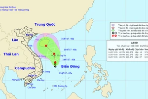 Hiện tại áp thấp hướng về khu vực phía Nam vùng biển quần đảo Hoàng Sa