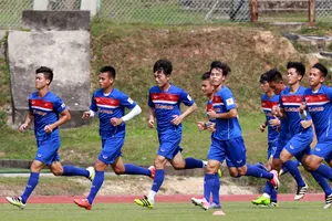 U22 Việt Nam có buổi tập đầu tiên tại Malaysia để làm quen thời tiết. Ảnh: Dũng Phương