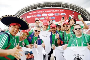 Người hâm mộ Mexico trước một trận đấu tại Confederations Cup 2017