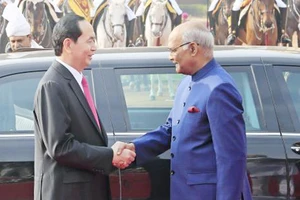 Chủ tịch nước Trần Đại Quang và Tổng thống Ấn Độ Ram Nath Kovind. Ảnh: TTXVN