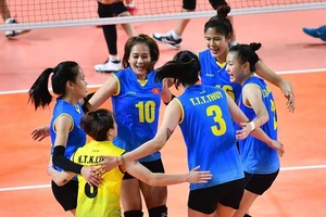 Đội tuyển bóng chuyền nữ Việt Nam tại Asiad 2018. Ảnh: NHẬT ANH