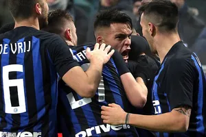 Các cầu thủ Inter Milan trong trận thắng Napoli.
