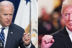 Ông Joe Biden (trái) và Tổng thống Donald Trump