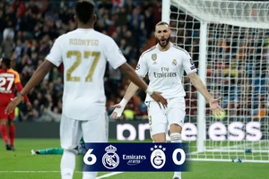 Rodrygo (số 27) và Karim Benzema đóng góp đến 5 bàn thắng trong chiến thắng của Real Madrid trước Galatasaray