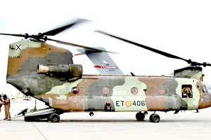 Máy bay của quân đội Mỹ hạ cánh xuống căn cứ không quân Ain al-Asad, ở Anbar, Iraq ngày 13-1-2020. Ảnh: AP