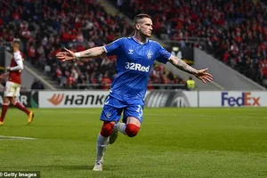 Tiền đạo Ryan Kent ghi bàn thắng vào lưới Braga. Ảnh: Getty Images