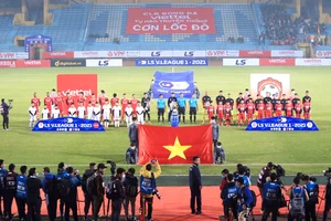 Trận đấu giữa Viettel và Hải Phòng tại LS V-League 2021.