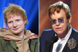 Hai ngôi sao nhạc pop Anh Ed Sheeran (trái) và Elton John