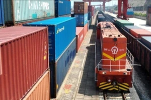 Một chuyến tàu vận tải container trên tuyến CERE. Ảnh: SCMP