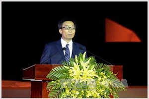 Deputy Prime Minister Vu Duc Dam speaks at the opening ceremony 