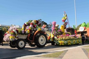 Automobiles decorated with flowers at Da Lat Flower Festival