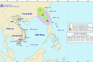 Direction of Typhoon Guchol. – Photo National Centre for Hydro-Meteorological Forecasting.