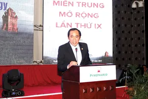 Phó Tổng Giám đốc Pymepharco - DS.Trương Tấn Lực phát biểu tại lễ khai mạc