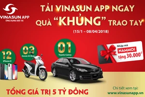 Vinasun taxi dành 5 tỷ đồng tri ân khách hàng nhân dịp năm mới 2018