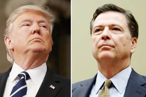 Tổng thống Mỹ Donald Trump (trái) và Giám đốc Cục Điều tra Liên bang (FBI) James Comey. Ảnh: REUTERS