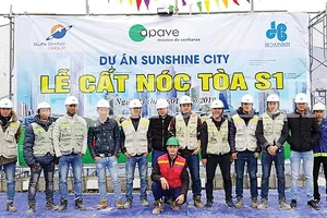 Công ty CP Tập đoàn Xây dựng Hòa Bình cất nóc vượt tiến độ dự án Sunshine City