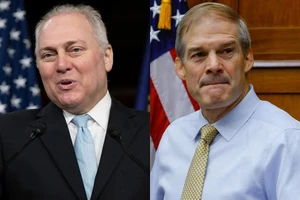 2 ứng viên hàng đầu vị trí Chủ tịch Hạ viện Mỹ: Hạ nghị sĩ Steve Scalise (trái) và Hạ nghị sĩ Jim Jordan