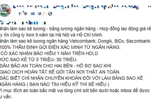 Công khai rao trên mạng dịch vụ làm giả giấy tờ xác nhận, bảng lương...