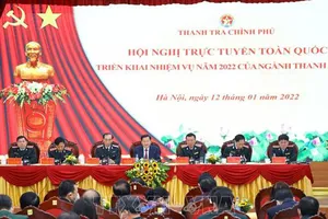 Phó Thủ tướng Lê Minh Khái cùng lãnh đạo Thanh tra Chính phủ chủ trì. Ảnh: TTXVN