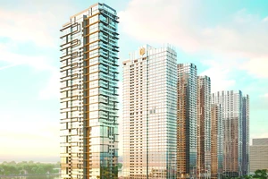 Phối cảnh tòa tháp Lake trong khu phức hợp bất động sản hàng hiệu Grand Marina, Saigon. Ảnh: Masterise Homes