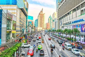 Một con phố ở thủ đô Bangkok, Thái Lan. Ảnh: AP