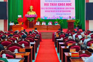 Đông đảo nhà khoa học, nhà nghiên cứu tham dự hội thảo khoa học về Giáo sư, Viện sĩ Trần Đại Nghĩa. Ảnh: TUẤN QUANG