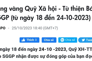 Bảng vàng Quỹ Xã hội - Từ thiện Báo SGGP (từ ngày 22 đến 28-11-2023)