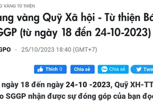 Bảng vàng Quỹ Xã hội - Từ thiện Báo SGGP (từ ngày 13 đến 19-12-2023)