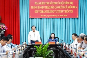 Trưởng Ban Nội chính Trung ương Phan Đình Trạc phát biểu tại buổi làm việc. Ảnh: Báo Đồng Khởi