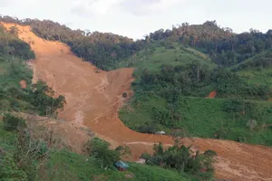 Hiện trường vụ sạt lở đất tại xã Hùng Sơn 