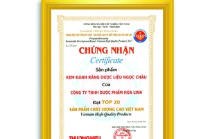 Kem đánh răng dược liệu Ngọc Châu đạt danh hiệu Sản phẩm chất lượng cao 2017