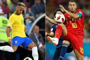 Neymar (Brazil) và Eden Hazard (Bỉ)