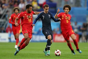 Antoine Griezmann đqã hy sinh rất nhiều trong trận gặp Bỉ.