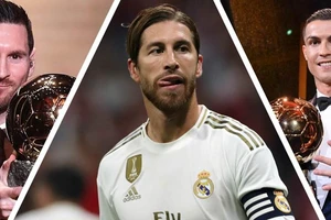 Sergio Ramos cạnh tranh với Messi và Ronaldo