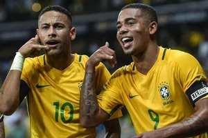 Neymar và Gabriel Jesus ở tuyển Brazil