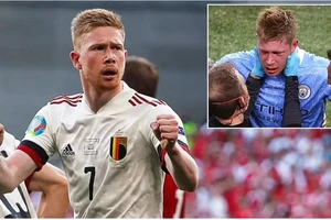 Kevin De Bruyne đã trở lại sau ca chấn thượng khá nặng ở Champions League