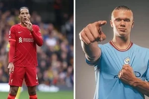  Virgil van Dijk chống lại Erling Haaland