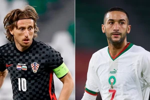 Luka Modric và Ziyech (phải)