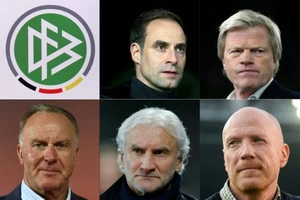 Hàng trên: Oliver Mintzlaff và Oliver Kahn; hàng dưới: Karl-Heinz Rummenigge, Rudi Voller, Matthias Sammer