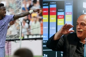 Vinicius và Chủ tịch La Liga Javier Tebas